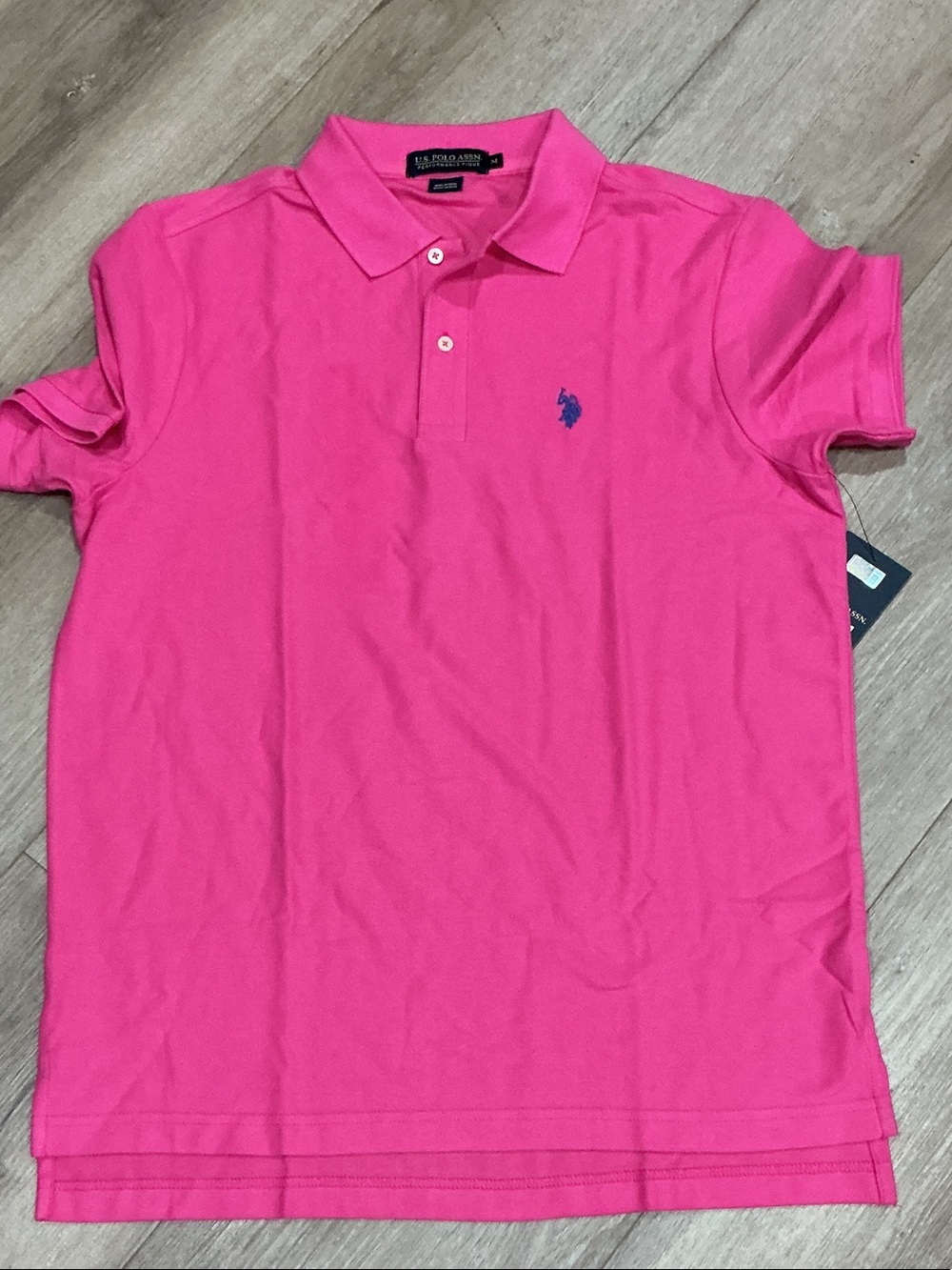 U.S. Polo Assn. Bright Pink Polo with Navy Logo